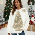 thumbnail image 1 of Christmas Sweatshirts for Women Oversized Fashion Vintage Xmas Holiday Tops Casual Christmas Sweater Long Sleeve Outfits Crewneck Fleece Sweatshirt Pullover Top, 1 of 7