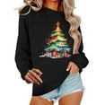 thumbnail image 1 of Christmas Sweatshirts for Womens Christmas Clothing Loose Plus Size Blouses Tops Fashion Cute Xmas Tree Printed Shirts Pullover Winter Long Sleeve Crewneck Sweaters, 1 of 6