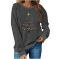 thumbnail image 1 of Christmas Sweatshirts for Womens Holiday Merry Pullover Long Sleeves Crewneck Shirts Fashion Christmas Tree Printed Blouses Casual Loose Christmas Sweatshirt, 1 of 8