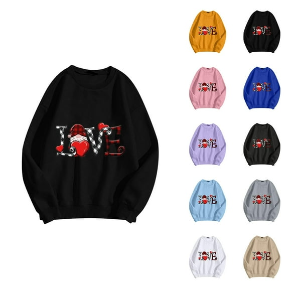 Christmas Sweatshirts for Men Women 2025 Fall Winter Long Sleeve Crewneck Valentines Sweatshirt Pullover Tops