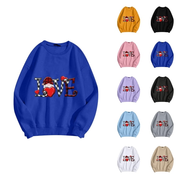 Christmas Sweatshirts for Men Women 2025 Fall Winter Long Sleeve Crewneck Valentines Sweatshirt Pullover Tops