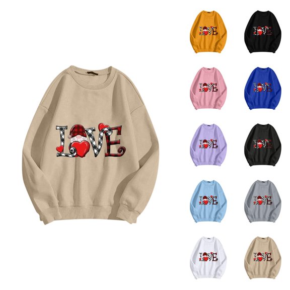 Christmas Sweatshirts for Men Women 2025 Fall Winter Long Sleeve Crewneck Valentines Sweatshirt Pullover Tops