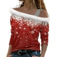 Christmas Sweatshirts for Women 2024 Red Glass Graphic Sweaters Tops