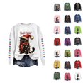 thumbnail image 1 of Christmas Sweatshirts for Women 2025 Long Sleeve Crewneck Funny Cute Black Cat Graphic Sweatshirt Pullover Tops, 1 of 5