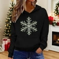 thumbnail image 1 of Christmas Sweatshirts for Women 2025 Women'S Hooded Hoody Long Sleeve Drawstring Print Oversized Fall Pocket Tops Women Hoodies Black L, 1 of 5