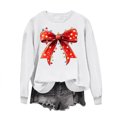 thumbnail image 1 of Christmas Sweatshirts for Women Crewneck Long Sleeve Fleece Pullover Oversized Top Oversized Cute Print Loose Fit Hoodie (White M), 1 of 1