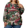 thumbnail image 1 of Christmas Sweatshirts for Women Cute Shirt Fall Pullover Top with Christmas Tree Print for Festive Outfits and Gifts,Army Green,L, 1 of 4