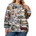 thumbnail image 1 of Christmas Sweatshirts for Women Cute Shirt Fall Pullover Top with Christmas Tree Print for Festive Outfits and Gifts,Sky Blue,L, 1 of 4