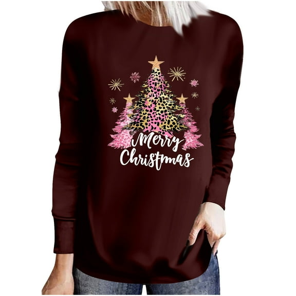 Christmas Sweatshirts for Women Cute Sweatshirts Trendy Oversized Long Sleeve T Shirts 2025 Long Sleeve Dressy Casual