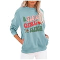 thumbnail image 1 of Christmas Sweatshirts for Women Graphic Letter Printed Sweatshirts Casual Crewneck Fleece Pockets Sweatshirt Fashion Oversized Fall Winter Basic Wear, 1 of 3
