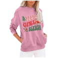 thumbnail image 1 of Christmas Sweatshirts for Women Graphic Letter Printed Sweatshirts Casual Crewneck Fleece Pockets Sweatshirt Fashion Oversized Fall Winter Basic Wear, 1 of 3