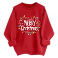 thumbnail image 1 of Christmas Sweatshirts for Women Long Sleeve Crewneck Merry Christmas Letter Print Pullover Funny Xmas Holiday Winter Tops, 1 of 4