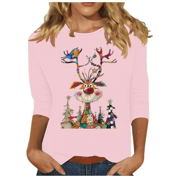 Christmas Sweatshirts for Women Oversized Sweatshirt Basic Crewneck Tee Fall Tops Long Sleeve Tops With Thumb Holes