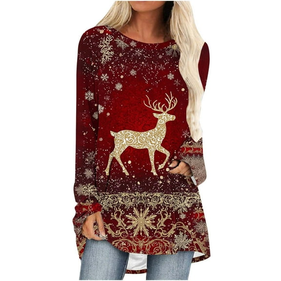 Christmas Sweatshirts for Women Oversized Sweatshirts Sweatshirt Crewneck Active Long Sleeve Tops Loose