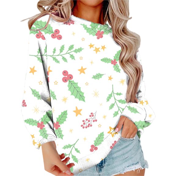 Christmas Sweatshirts for Women Party Womens Sweatshirt Long Sleeve Fitness Clothing Vintage Custom T Shirts White3