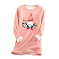 thumbnail image 1 of Christmas Sweatshirts for Women Plus Fleece Lined Sweatshirts Gnome Print Sweatshirt Crewneck Loungewear Sweatshirts on Womens Sweatshirt, 1 of 5