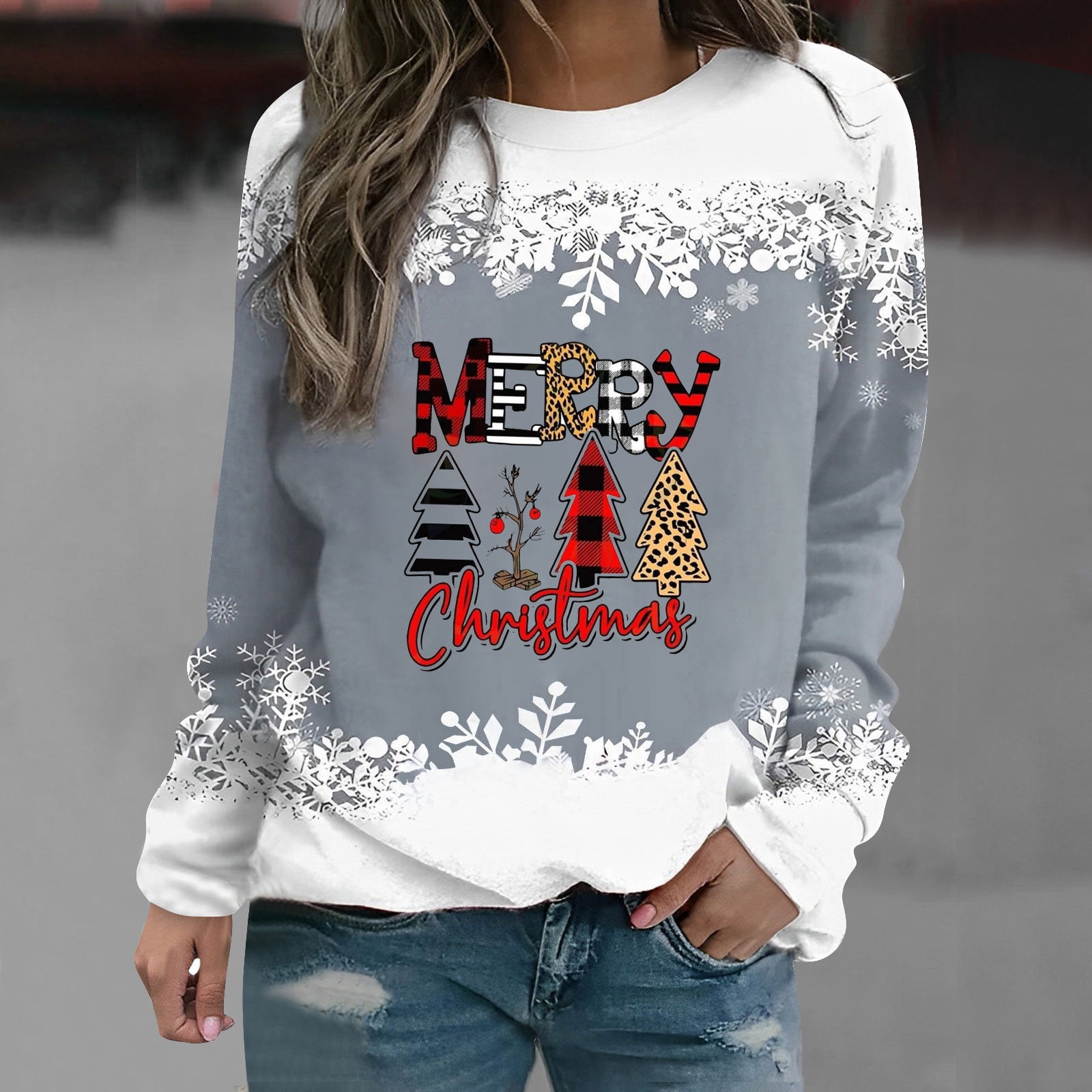 Christmas Sweatshirts for Women Plus Size,Christmas Sweatshirts for Women Long Sleeve Crewneck