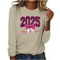thumbnail image 1 of Christmas Sweatshirts for Women Plus Size Crew Neck Pullover Tops Casual Loose Cute Graphic Long Sleeve Shirt (Beige 2XL), 1 of 4