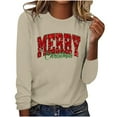 thumbnail image 1 of Christmas Sweatshirts for Women Plus Size Crew Neck Pullover Tops Casual Loose Cute Graphic Long Sleeve Shirt (Beige M), 1 of 4