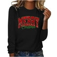 thumbnail image 1 of Christmas Sweatshirts for Women Plus Size Crew Neck Pullover Tops Casual Loose Cute Graphic Long Sleeve Shirt (Black M), 1 of 1