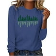 thumbnail image 1 of Christmas Sweatshirts for Women Plus Size Crew Neck Pullover Tops Casual Loose Cute Graphic Long Sleeve Shirt (Blue L), 1 of 1