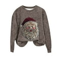 thumbnail image 1 of Christmas Sweatshirts for Women Retro Pearl Santa Claus 3D Graphic Long Sleeve Sweater Shirt Xmas Holiday Pullover Tops, 1 of 5
