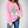 thumbnail image 1 of Christmas Sweatshirts for Women Santa Claus Graphic Crewneck Oversized Long Sleeve Pullover Holiday Party Tops Cozy Casual Christmas Shirt, 1 of 4