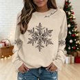 thumbnail image 1 of Christmas Sweatshirts for Women Snowflake Crewneck Long Sleeve Pullover Sweatshirts Holiday Festive Loose Fit Casual Sweatshirts, 2XL, 1 of 5