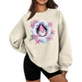 thumbnail image 1 of Christmas Sweatshirts for Women Thin Fleece Crew Neck Print Loose Long Sleeve Sweatshirt Tunic Tops, 1 of 5