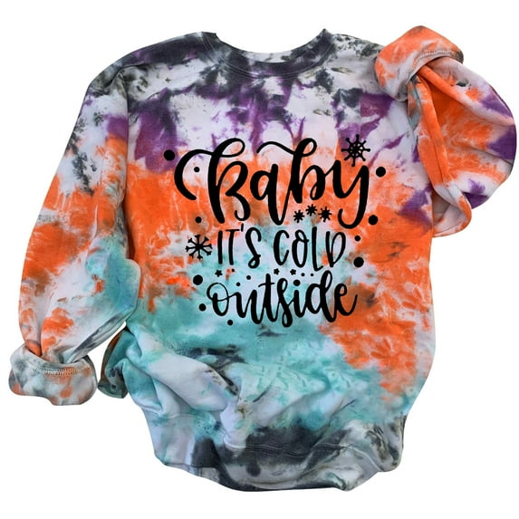 Christmas Sweatshirts for Women Tie Dye Printed Sweatshirt Merry Christmas Y'all Sweatshirt Loose Round Neck Pullover Clearance on Womens Sweatshirt