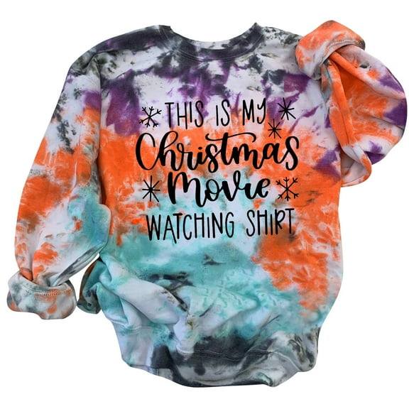 Christmas Sweatshirts for Women Tie Dye Printed Sweatshirt Merry Christmas Y'all Sweatshirt Loose Round Neck Pullover on Womens Sweatshirt