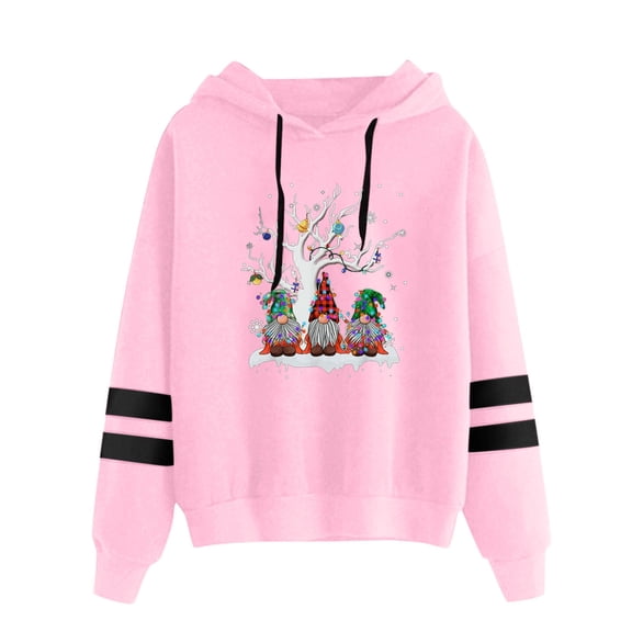 Christmas Sweatshirts for Women Women'S Christmas Tops Long Sleeve Pullover with Snowflake Print for Holiday Hoodie Women Pink L