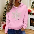 thumbnail image 1 of Christmas Sweatshirts for Women Women'S Hooded Hoody Long Sleeve Drawstring Print Oversized Fall Pocket Tops Women Hoodies Pink S, 1 of 5