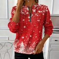 thumbnail image 1 of Christmas Sweatshirts for Women Xmas Christmas Tree Print Shirts 2025 Novelty Snowflake Print Holiday Tops Lightweight Long Sleeve 1/4 Zip Pullover, 1 of 5