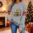 thumbnail image 1 of Christmas Sweatshirts for Womens Long Sleeve Crew Neck Christmas Print Sweatshirt Holiday Long Sleeve Pullover Tops, 1 of 6