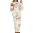 thumbnail image 1 of Christmas Sweatsuits for Women 2 Piece Long Sleeve Xmas Graphic Print Turtleneck Tracksuit Fall Fashion Leisure Holiday Clothes, 1 of 8