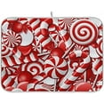 thumbnail image 1 of Christmas Sweets Dish Drying Mat Large for Kitchen Counter 18x24 In Reversible Candy Canes Tableware Pad Dish Drainer Rack Mats Fast Absorbent Kitchen Accessories for Countertop Sink, 1 of 7