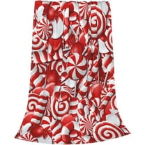 Christmas Swirl Candy Fleece Throw Blanket Red and White Sweet Xmas Soft Flannel Plush Lightweight Warm Cozy Blanket for Bed Couch Sofa Travel 50"X40"