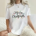 thumbnail image 1 of Christmas T-Shirt Merry Christmas Letter Graphic Short Sleeve Shirt for Women, 1 of 4