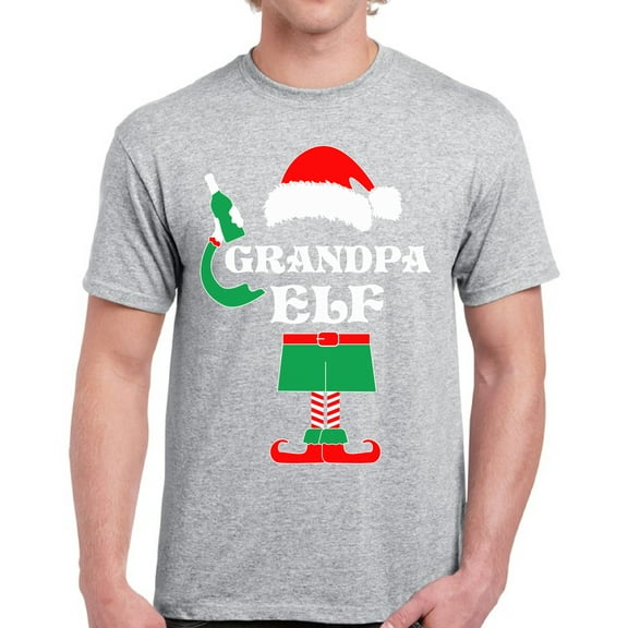Christmas T Shirt for Men Grandpa Elf - S M L XL 2XL 3XL 4XL 5XL Xmas Graphic Tee - Christmas Holiday Gift Cotton Mens Tshirt Tee