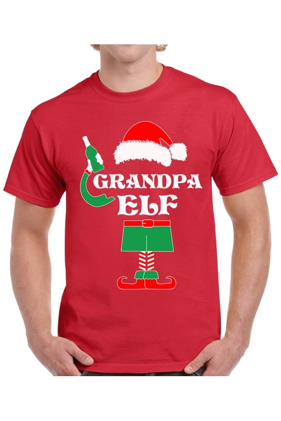 Christmas T Shirt for Men Grandpa Elf - S M L XL 2XL 3XL 4XL 5XL Xmas Graphic Tee - Christmas Holiday Gift Cotton Mens Tshirt Tee
