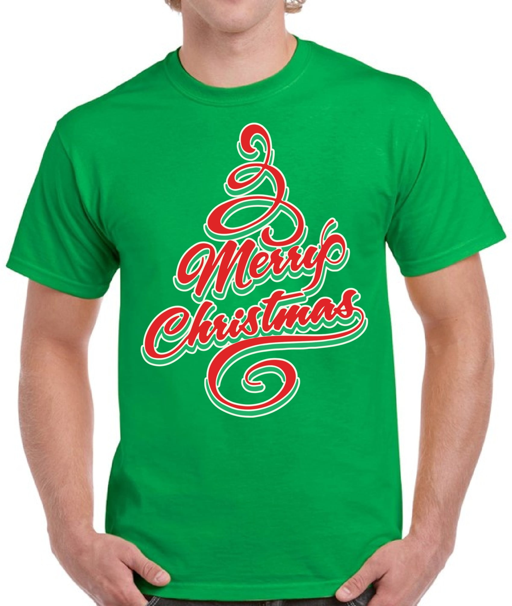 Christmas T Shirt for Men Merry Christmas Tree S M L XL 2XL 3XL 4XL — free download