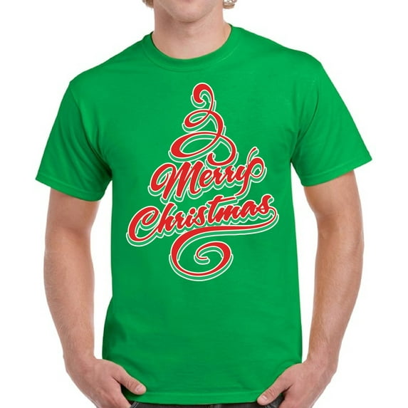 Christmas T Shirt for Men Merry Christmas Tree - S M L XL 2XL 3XL 4XL 5XL Xmas Graphic Tee - Christmas Gift Holiday Xmas Tee T-Shirt Mens