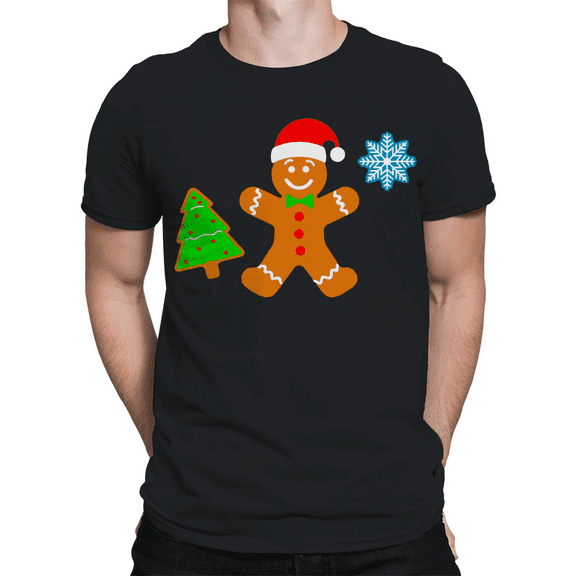 Christmas T-Shirt for Men Vintage Holiday Print Short Sleeve Casual Festive Tee