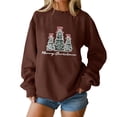 thumbnail image 1 of Christmas T-Shirts And Sweatshirts, Women'S Sweatshirts, Long-Sleeved Pullover Sweatshirts, Women'S Long-Sleeved Tops, Fashion Print Design, Comfortable Wear,Brown,2XL, 1 of 5