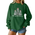 thumbnail image 1 of Christmas T-Shirts And Sweatshirts, Women'S Sweatshirts, Long-Sleeved Pullover Sweatshirts, Women'S Long-Sleeved Tops, Fashion Print Design, Comfortable Wear,Dark Green,L, 1 of 5