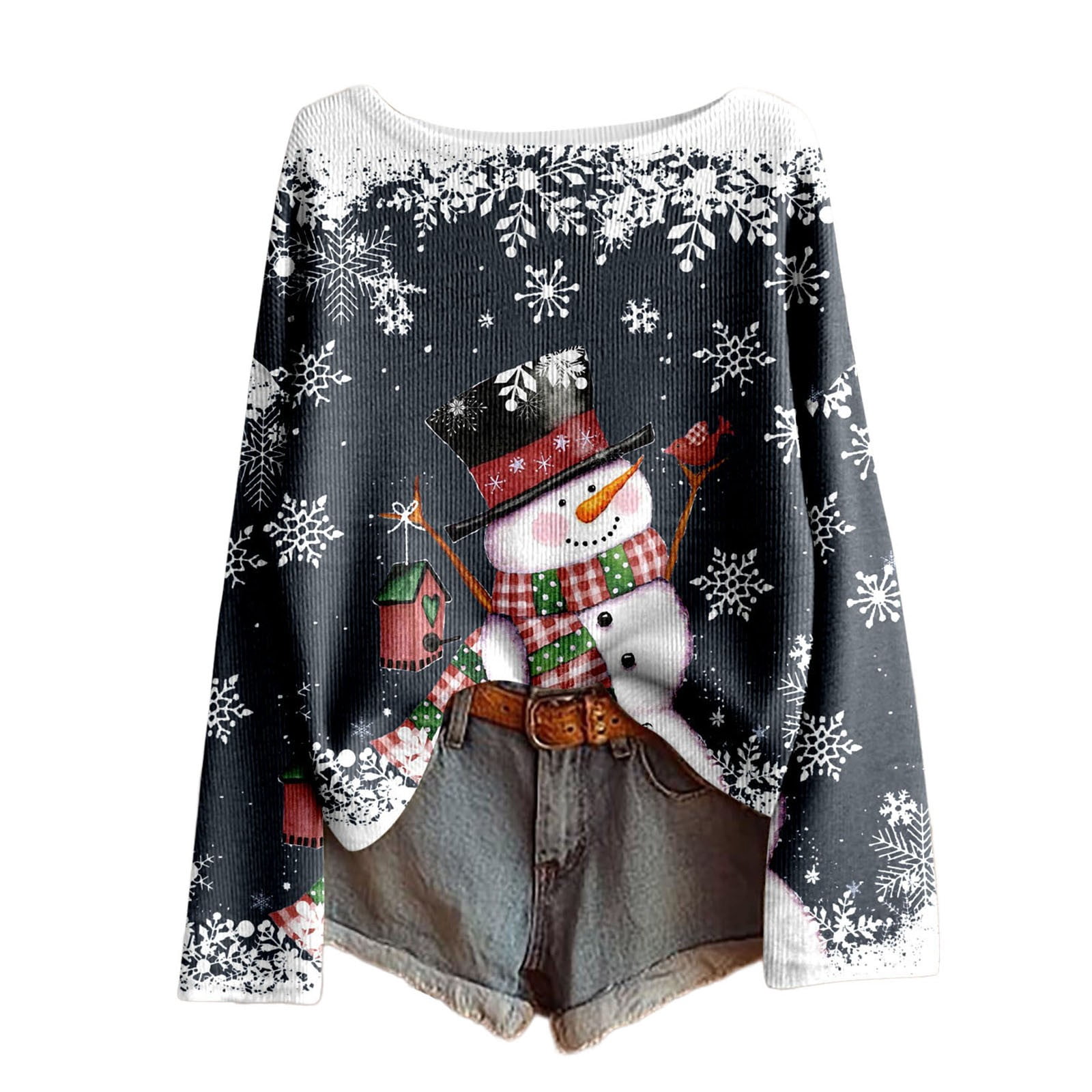 Christmas T Shirts For Women Merry Christmas Sweatshirt Style Print ...