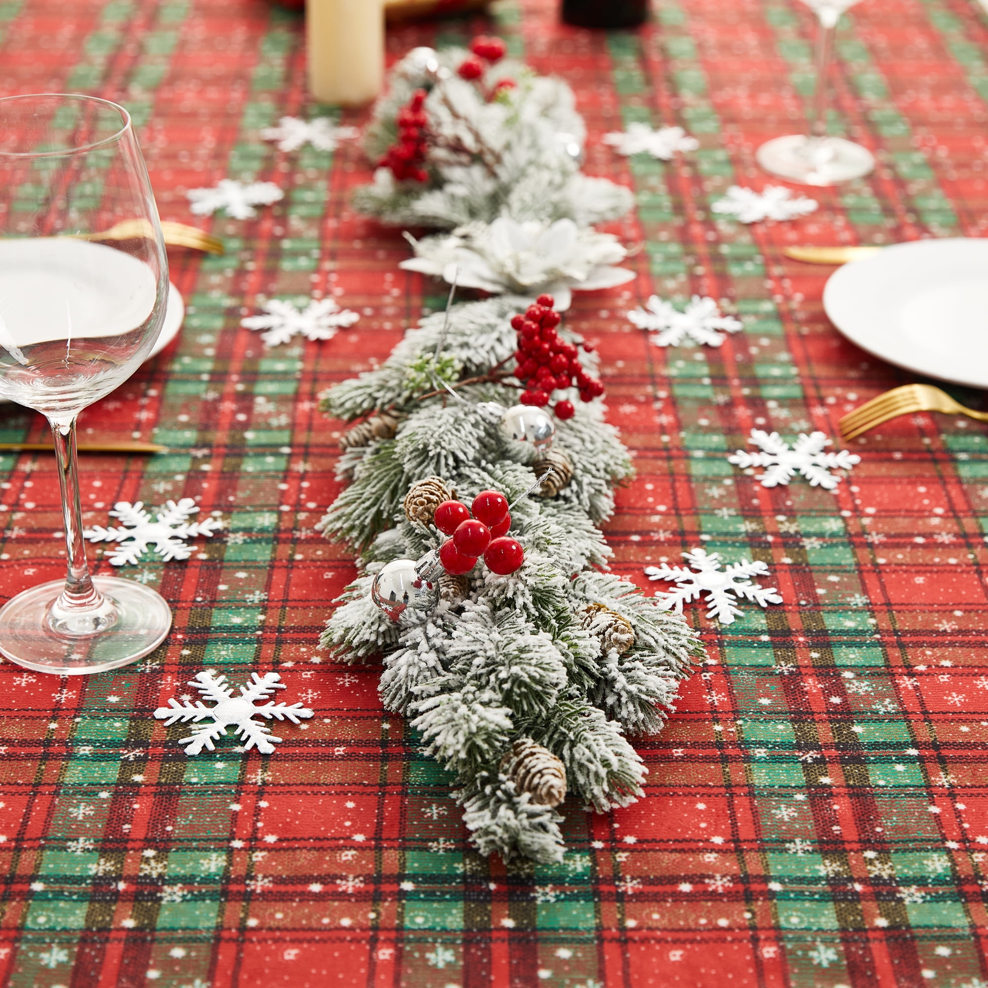 Christmas Table Centerpiece, Artificial Cedar Garland Holiday Dining