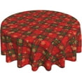 thumbnail image 1 of Christmas Table Cloth Red Christmas Plaid Tablecloth Round 70 Inch Snowflake Tablecloth Winter Table Cloth for Home Parties Dinner Picnic Dining Kitchen Decor, 1 of 6