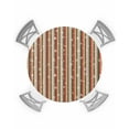 thumbnail image 1 of Christmas Table Cloth, Round Fitted Tablecloths with Elastic Edge, Red Green Beige Striped Snowflake Xmas Wipeable Waterproof Table Cover for Kitchen Wedding 55-60 Inches, 1 of 6